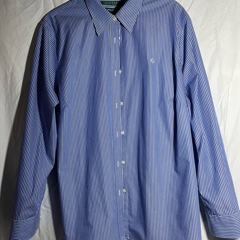 Ralph Lauren blue and white striped button down.